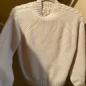 Cream Sweater braided arm detail